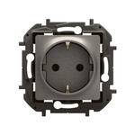 Розетка Schuko 2P+Z з захисною шторкою гвинтові затискачі 16A-250V~ сталева, НОВА NILOE