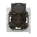 Розетка Schuko 2P+Z IP44 з кришкою, автоматичні затискачі чорні, НОВІ NILOE