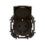 Розетка Schuko 2P+Z з кришкою та клапаном гвинтові затискачі 16A-250 V~ чорна, НОВА NILOE