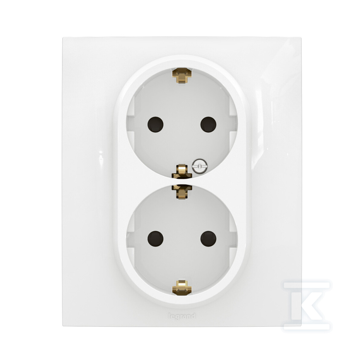Schuko socket 2x2P+Z Monoblock with - NP3130WH