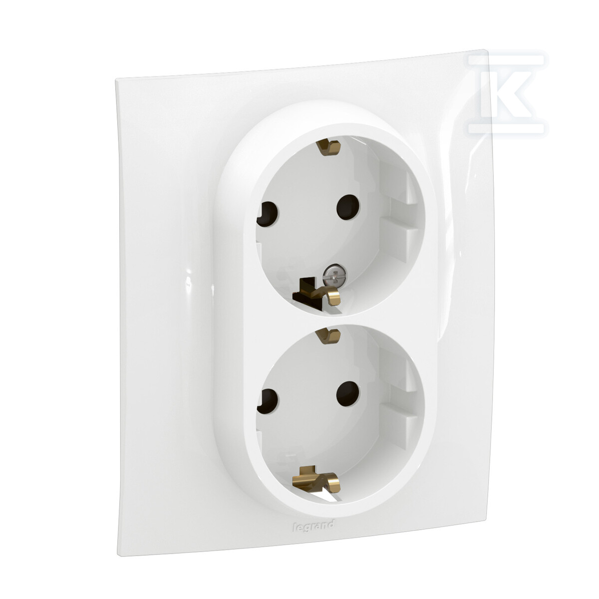 Schuko socket 2x2P+Z Monoblock with - NP3130WH
