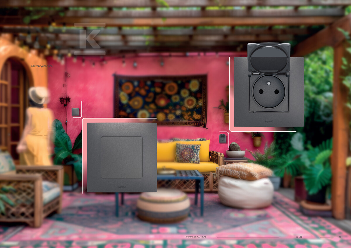 Кнопка одинарна 6A сталева, НОВЕ NILOE - NP2310MG