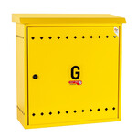 Skrzynka gazowa 600x600x250, wolnostojąca, metalowa, ze skośnym daszkiem - antracyt