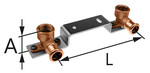 Płytka montażowa odsadzona metalowa z kolanami naściennymi GW Copper - 15 Rp1/2" L = 153 mm