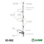Ручний привід для з'єднувача з заземленням, кріплення над лінією, обертальний рух NRA-у E-10,5 в.I