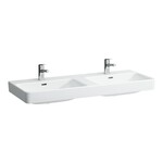 PRO S Umywalka podwójna ścienna 1200 x 460 mm, powłoka LCC Active</br>z jednym otworem na baterie w każdej komorze umywalki, z otworem przelewowym
