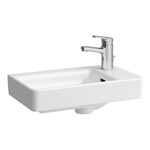 PRO S Umywalka ścienna 480 x 280 mm mała, powłoka LCC Active</br>z otworem na baterię po prawej stronie, z otworem przelewowym
