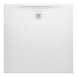 PRO brodzik kwadratowy 1000 x 1000 mm, z materiału kompozytowego MARBOND, biały</br>z odpływem przy krótszym boku