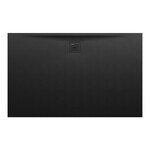 PRO brodzik prostokątny 1600 x 1000 mm, z materiału kompozytowego MARBOND, czarny</br> z odpływem przy dłuższym boku