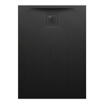 PRO brodzik prostokątny 1100 x 800 mm, z materiału kompozytowego MARBOND, czarny </br>z odpływem przy krótszym boku