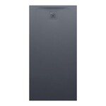 PRO brodzik prostokątny 1600 x 800 mm, z materiału kompozytowego MARBOND, grafitowy </br>z odpływem przy krótszym boku