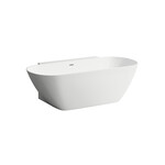 LUA wanna przyścienna Back to wall 1700 x 850 mm, MARBOND, zintegrowany przelew, korek klik-klak chrom w komplecie, półka odstawcza na dłuższym boku, kolor biały połysk