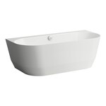PRO wanna przyścienna Back to wall 1800 x 800 mm, MARBOND, półka odstawcza na dłuższym boku, zestaw regulowanych nóg w komplecie, kolor biały połysk