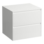 LANI szafka z blatem 600, bez wycięcia pod umywalkę, 2x szuflada, blat 12 mm, biały mat</br>Wymiary (szer./gł./wys.): 585x495x525 mm