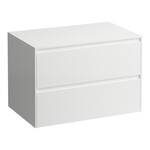 LANI szafka z blatem 800, bez wycięcia pod umywalkę, 2x szuflada, blat 12 mm, biały mat</br>Wymiary (szer./gł./wys.): 785x495x525 mm