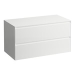 LANI szafka z blatem 1000, bez wycięcia pod umywalkę, 2x szuflada, blat 12 mm, biały mat</br>Wymiary (szer./gł./wys.): 985x495x525 mm