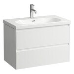 LUA Umywalka ścienna 800 x 460 mm, powłoka LCC</br>z otworem na baterię, z otworem przelewowym