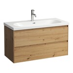 LUA Umywalka ścienna 1000 x 460 mm, powłoka LCC</br>z otworem na baterię, z otworem przelewowym