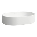 SAVOY Umywalka nablatowa owalna 550 x 380 mm, kolor biały matowy</br>bez otworu na baterię, bez otworu przelewowego