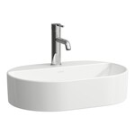 SAVOY Umywalka nablatowa owalna z półką na baterie 550 x 380 mm</br>z otworem na baterię otwór przelewowy na przedniej ściance niewIdoczny dla użytkownika