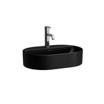 SAVOY Umywalka nablatowa owalna z półką na baterie 550 x 380 mm, kolor czarny matowy</br>z otworem na baterię z otworem przelewowym