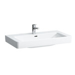 PRO S Umywalka ścienna 850 x 460 mm, powłoka LCC</br>z otworem na baterię na środku, z otworem przelewowym