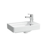 PRO S Umywalka ścienna 480 x 280 mm mała, powłoka LCC</br>z otworem na baterię po prawej stronie, z otworem przelewowym