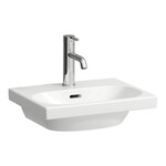 LUA Mała umywalka ścienna 450 x 340 mm, powłoka LCC</br>szlifowany spód umożliwiający postawienie na blacie</br>bez otworu na baterię, z otworem przelewowym