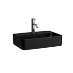 SAVOY Umywalka nablatowa prostokątna z półką na baterie 550 x 380 mm, kolor czarny matowy</br>z otworem na baterię, bez otworu przelewowego