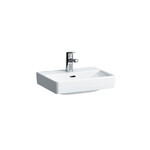 PRO S Umywalka ścienna 450 x 340 mm, powłoka LCC</br>z otworem na baterię na środku, z otworem przelewowym</br>szlifowany spód umywalki