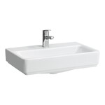 PRO S Umywalka ścienna 550 x 380 mm (compacto)</br>z otworem na baterię na środku, z otworem przelewowym</br>szlifowany spód umywalki umożliwia postawienie na blacie (wymagany montaż umywalki do ściany)