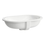 SAVOY Umywalka podblatowa owalna 575 x 375 mm,</br>wymiar wycięcia w blacie 510 x 310 mm</br>bez otworu na baterię, nieszkliwiona z zewnątrz, szlifowana