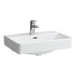 PRO S Umywalka ścienna 550 x 380 mm (compacto)</br>z otworem na baterię na środku, z otworem przelewowym