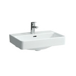 PRO S Umywalka ścienna 550 x 380 mm (compacto), powłoka LCC</br>z otworem na baterię na środku, z otworem przelewowym