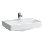 PRO S Umywalka ścienna 600 x 380 mm (compacto)</br>z otworem na baterię na środku, z otworem przelewowym