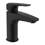 LAURIN bateria umywalkowa jednouchwytowa S, wylewka 106mm, bez korka, czarny mat