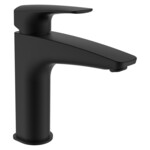 LAURIN bateria umywalkowa jednouchwytowa M, wylewka 130mm, bez korka, czarny mat