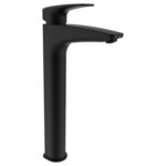 LAURIN bateria umywalkowa jednouchwytowa L, wylewka 130mm, bez korka, czarny mat