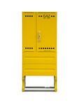 Шафа газова з пластику, тип SSTG, шир. x вис. [см]: 66x84 + фундамент, моноз'єднання на 2 лічильники газу у вертикальному положенні, виконання: стандарт PSG, з композиту SMC, лак стійкий до УФ, к.жовтий RAL1021, стояча