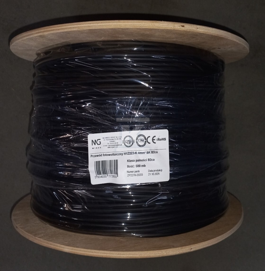 Фотоелектричний кабель H1Z2Z2-K B2ca - SOLB-4-BK-500