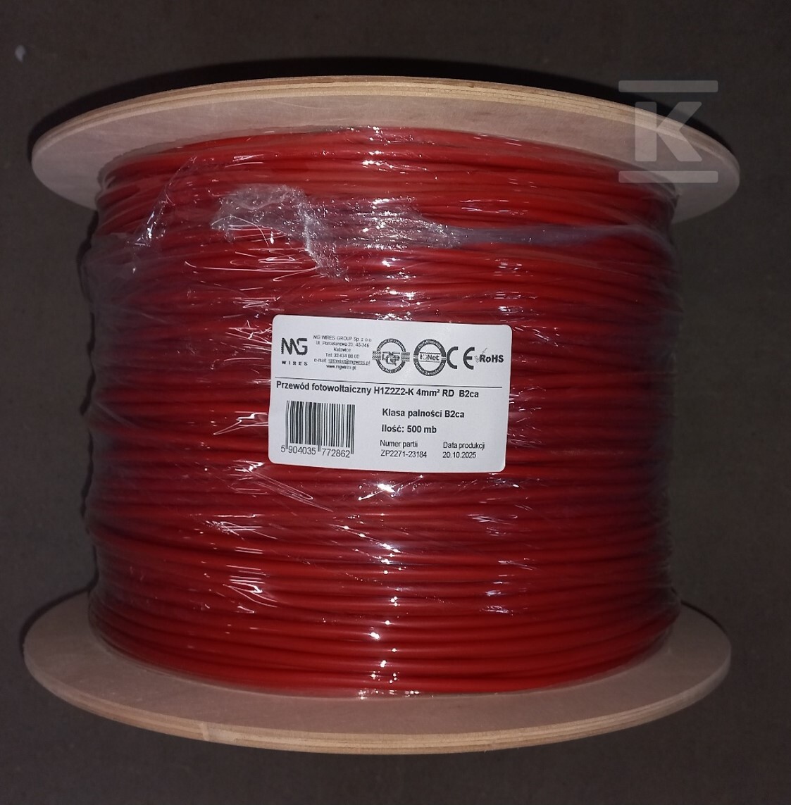 Фотоелектричний кабель H1Z2Z2-K B2ca - SOLB-4-RD-500