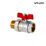 Válvula de esfera de latão OMAX PN30 DN25 com manípulo em T, com união, rosca 1"