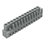 Gniazdo THT, konstrukcja prosta, raster 5 mm, 13-biegunowe pin lutowniczy 0,6 x 1,0 mm, szary