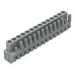 Gniazdo THT, konstrukcja prosta, raster 5 mm, 14-biegunowe pin lutowniczy 0,6 x 1,0 mm, szary