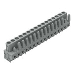 Gniazdo THT, konstrukcja prosta, raster 5 mm, 16-biegunowe pin lutowniczy 0,6 x 1,0 mm, szary