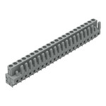 Gniazdo THT, konstrukcja prosta, raster 5 mm, 22-biegunowe pin lutowniczy 0,6 x 1,0 mm, szary