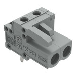 Gniazdo THT, konstrukcja kątowa, raster 5 mm, 2-biegunowe pin lutowniczy 0,6 x 1,0 mm, szary