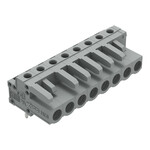 Gniazdo THT, konstrukcja kątowa, raster 5 mm, 8-biegunowe pin lutowniczy 0,6 x 1,0 mm, szary