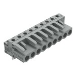 Gniazdo THT, konstrukcja kątowa, raster 5 mm, 9-biegunowe pin lutowniczy 0,6 x 1,0 mm, szary