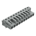 Gniazdo THT, konstrukcja kątowa, raster 5 mm, 10-biegunowe pin lutowniczy 0,6 x 1,0 mm, szary